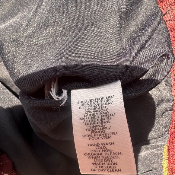 LOFT Women’s Petites Wool Blend Wrap Skirt Southwest Stripe Pattern Fall Colors - Picture 8 of 9